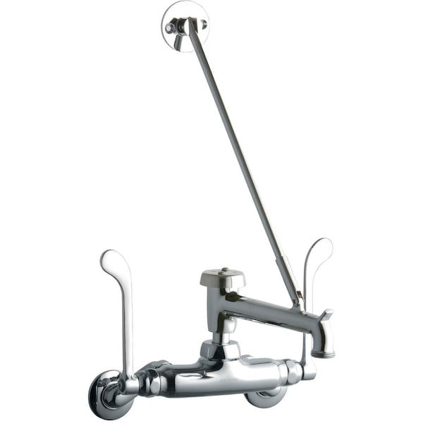 Elkay 1Ho Wall Faucet 7" Bucket Hook Spout 6" Wsbld Hndl 2" Inlet Ch LK945BP07T6T - main